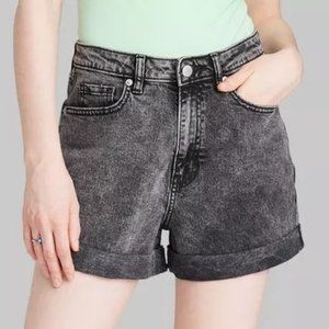 Wild Fable Super High Rise Rolled Cuff Shorts Black Size 12